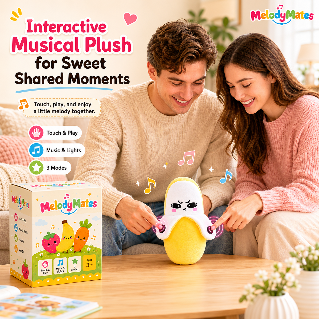MelodyMates™ Touch & Play Musical Plush Toy